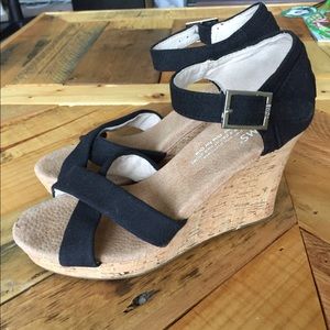 Toms sandal wedges cork